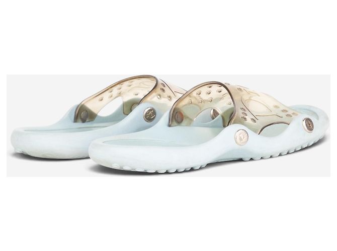 Autre Marque Sandali slide in gomma trasparente Dior by Galliano SS04 'Surf' Blu - vista 2
