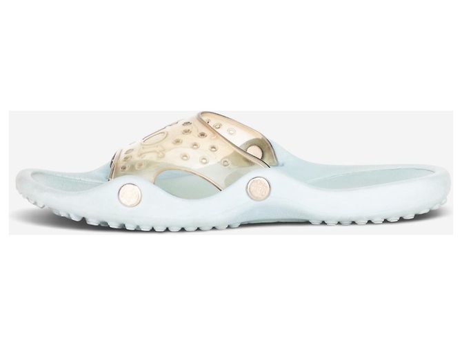 Autre Marque Sandali slide in gomma trasparente Dior by Galliano SS04 'Surf' Blu - vista 3