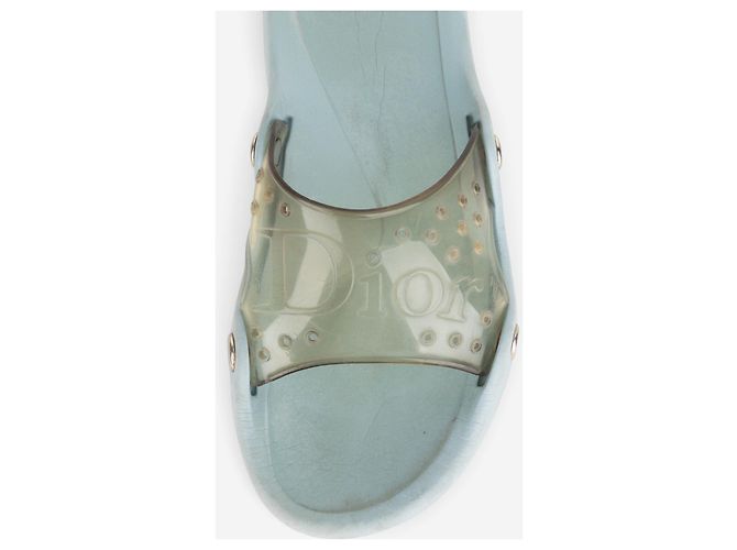 Autre Marque Sandali slide in gomma trasparente Dior by Galliano SS04 'Surf' Blu - vista 7
