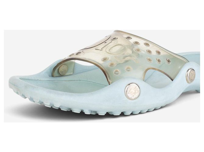 Autre Marque Sandali slide in gomma trasparente Dior by Galliano SS04 'Surf' Blu - vista 8