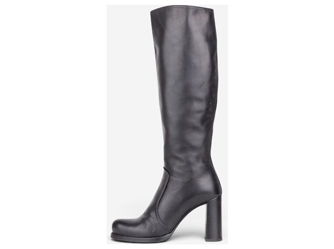 Prada 2000s Knee High Heel Boots Black - view 3