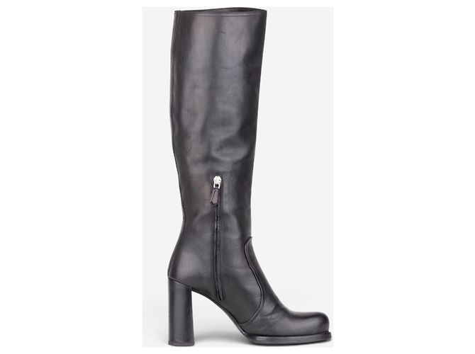 Prada 2000s Knee High Heel Boots Black - view 4