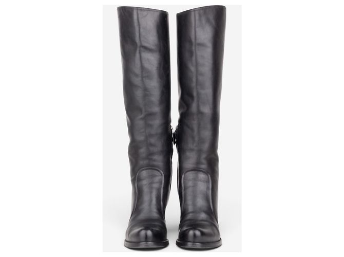 Prada 2000s Knee High Heel Boots Black - view 5