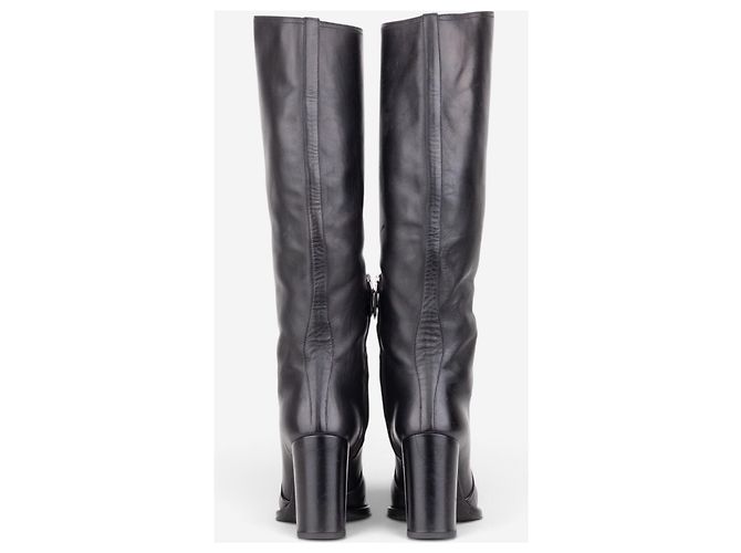 Prada 2000s Knee High Heel Boots Black - view 6