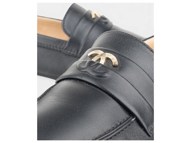 Mocassini Penny Loafers Chanel CC Logo Nero - vista 10