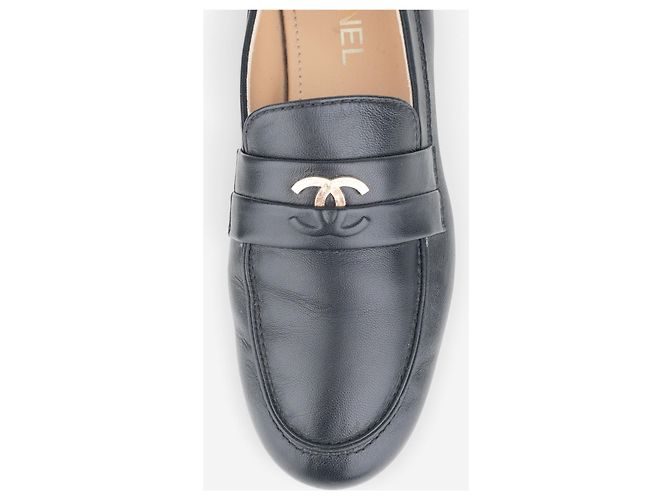 Mocassini Penny Loafers Chanel CC Logo Nero - vista 11