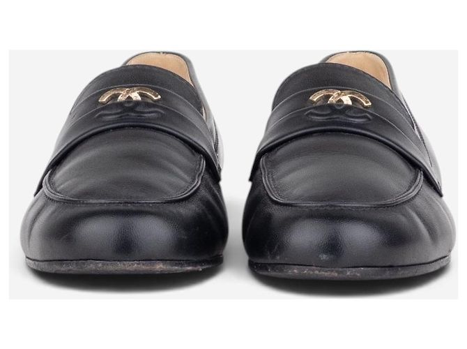 Mocassini Penny Loafers Chanel CC Logo Nero - vista 6