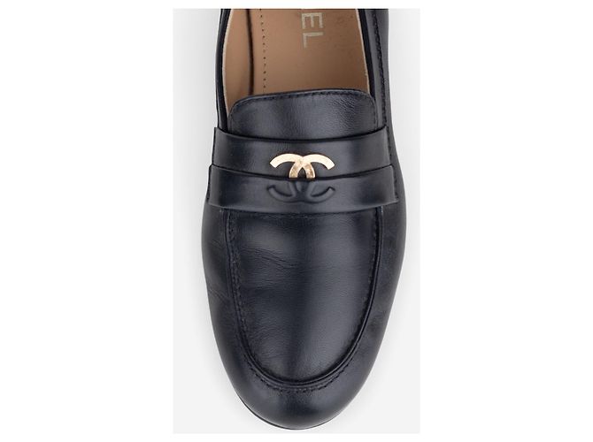 Mocassini Penny Loafers Chanel CC Logo Nero - vista 8