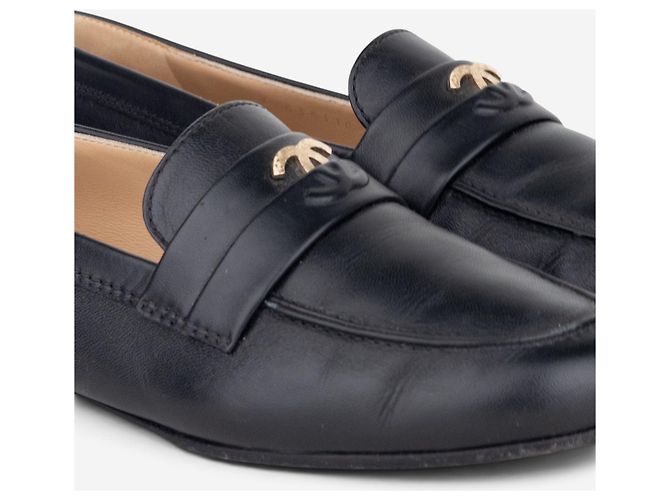 Mocassini Penny Loafers Chanel CC Logo Nero - vista 9