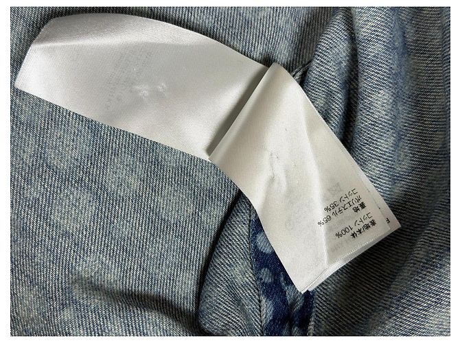Louis Vuitton × Yayoi Kusama Camicia Baseball Denim a Pois Bianco Blu - vista 7
