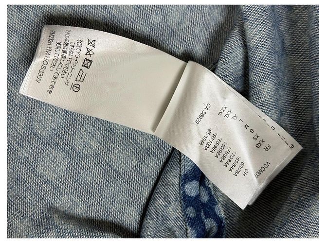 Louis Vuitton × Yayoi Kusama Camicia Baseball Denim a Pois Bianco Blu - vista 8
