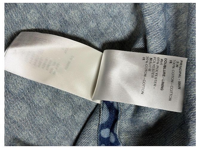 Louis Vuitton × Yayoi Kusama Camicia Baseball Denim a Pois Bianco Blu - vista 9