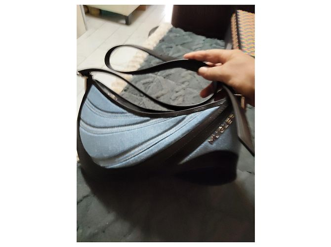 Thierry Mugler Bolso Mugler de denim azul y cuero - vista 3
