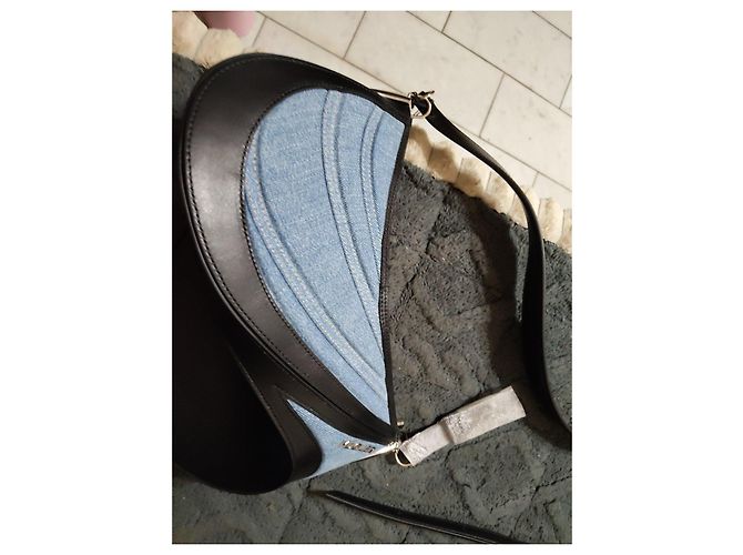 Thierry Mugler Bolso Mugler de denim azul y cuero - vista 6