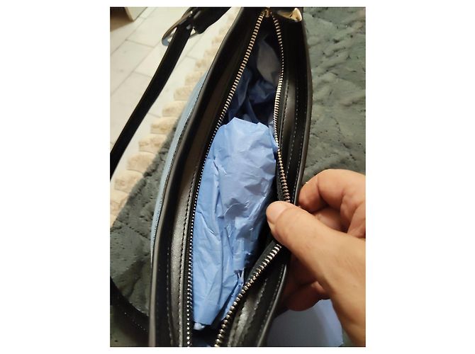 Thierry Mugler Bolso Mugler de denim azul y cuero - vista 8