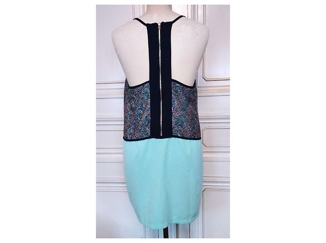Autre Marque See U Soon Preppy Strickkleid Mini Mehrfarben Hellblau - Ansicht 2