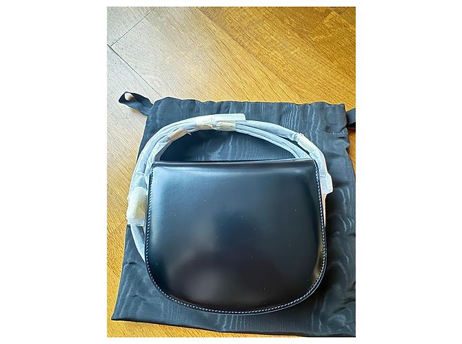 Céline Borsa Celine Triomphe Teen in pelle nera Nero - vista 3