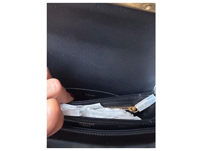 Céline Borsa Celine Triomphe Teen in pelle nera Nero - vista 6