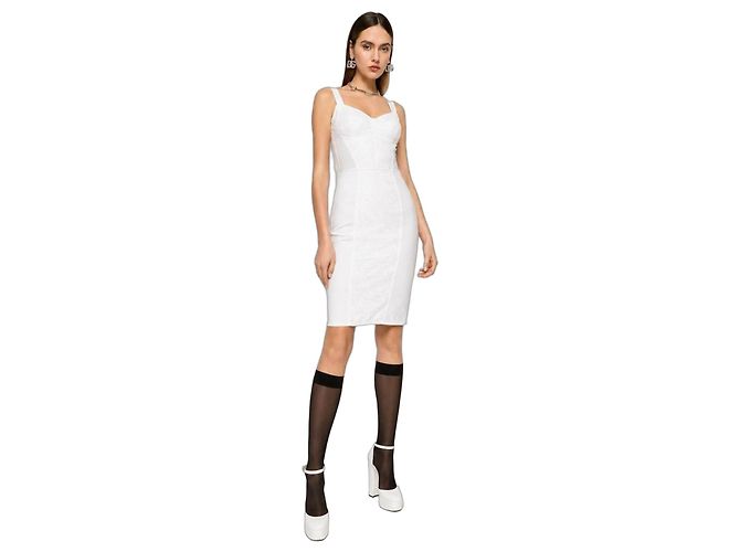 Dolce & Gabbana Vestido Corsé de Encaje Blanco - vista 2