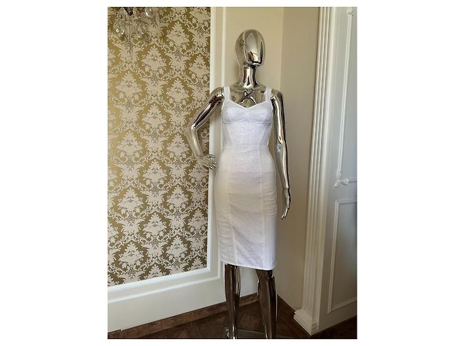 Dolce & Gabbana Vestido Corsé de Encaje Blanco - vista 10