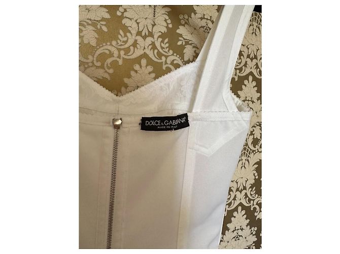 Dolce & Gabbana Vestido Corsé de Encaje Blanco - vista 15