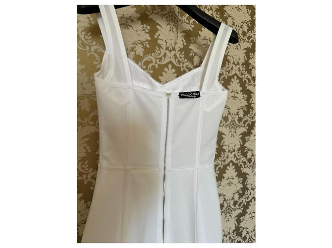 Dolce & Gabbana Vestido Corsé de Encaje Blanco - vista 16