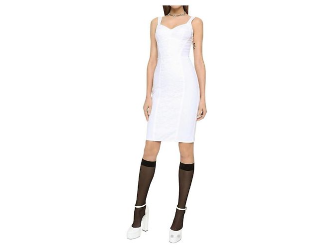 Dolce & Gabbana Vestido Corsé de Encaje Blanco - vista 3