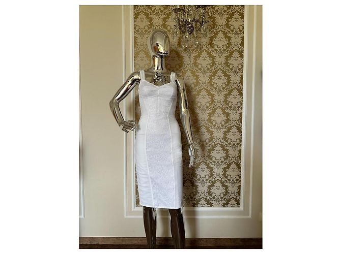 Dolce & Gabbana Vestido Corsé de Encaje Blanco - vista 8