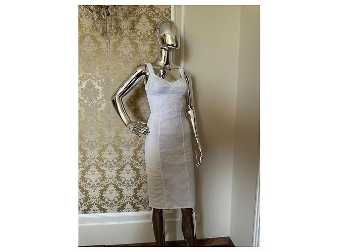 Dolce & Gabbana Vestido Corsé de Encaje Blanco - vista 9