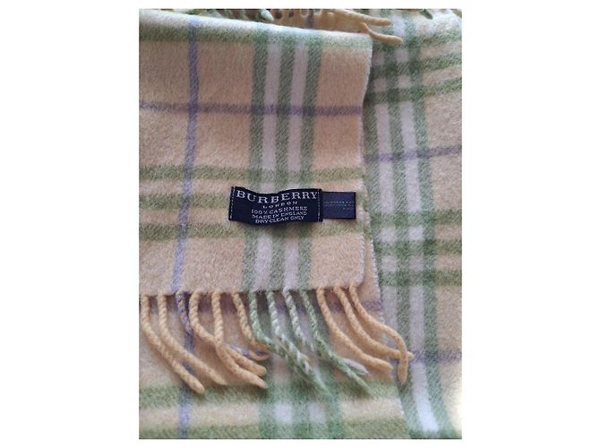 Burberry London Kaschmir-Schal mit Karomuster Grün Gelb Lavendel - Ansicht 2
