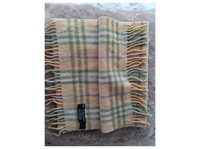 Burberry London Kaschmir-Schal mit Karomuster Grün Gelb Lavendel - Ansicht 3