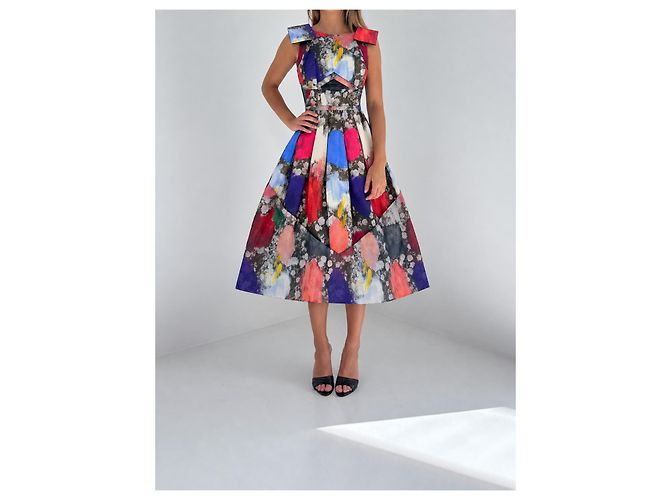 Christopher Kane Vestido de seda estampado Resort 2013 Multicolor - vista 2