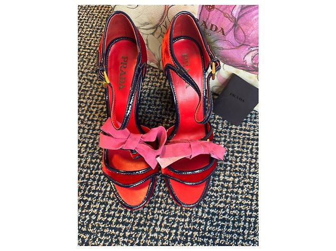 Bow Prada SS 2008 Fairy Collection Samt High Heels Rot Pink Lila - Ansicht 5