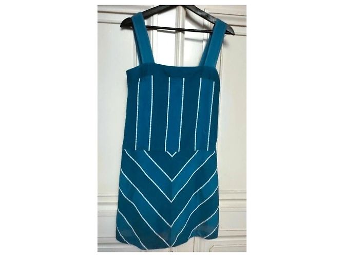 Cacharel Vestido de Verano a Rayas Preppy Seventies Azul - vista 14