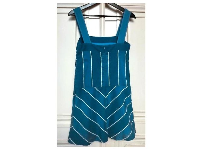 Cacharel Vestido de Verano a Rayas Preppy Seventies Azul - vista 15