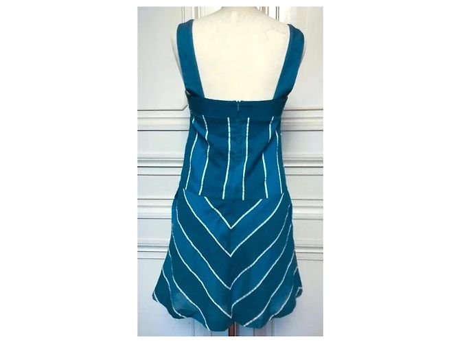 Cacharel Vestido de Verano a Rayas Preppy Seventies Azul - vista 20