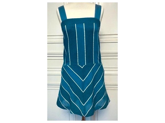 Cacharel Vestido de Verano a Rayas Preppy Seventies Azul - vista 4