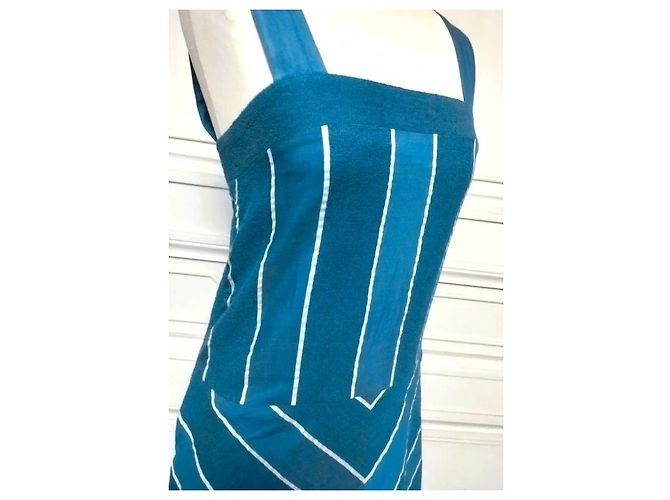 Cacharel Vestido de Verano a Rayas Preppy Seventies Azul - vista 5