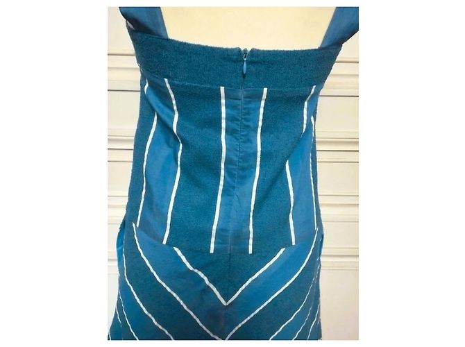 Cacharel Vestido de Verano a Rayas Preppy Seventies Azul - vista 9