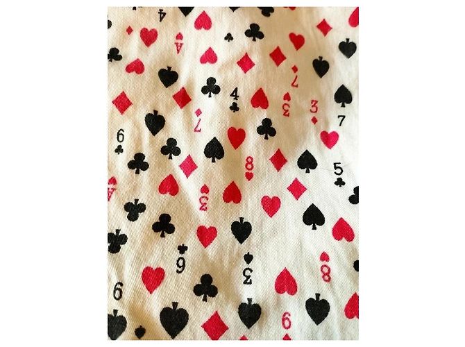 Moschino Abito Corto Preppy Cuori e Picche in Cotone Nero Bianco Rosso - vista 10