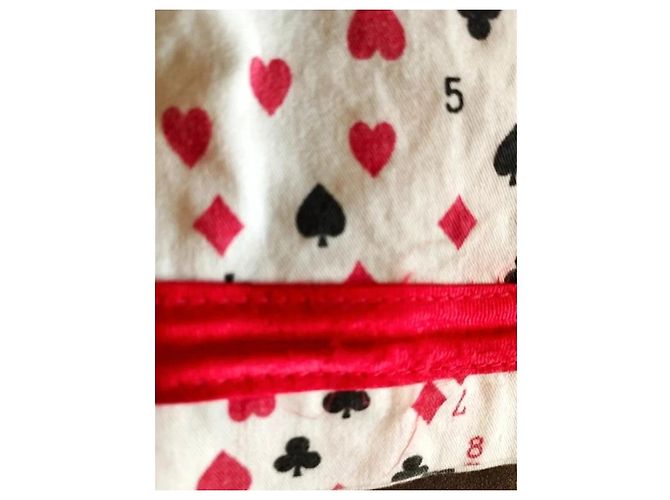 Moschino Abito Corto Preppy Cuori e Picche in Cotone Nero Bianco Rosso - vista 13