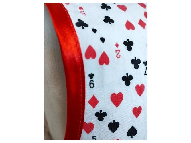 Moschino Abito Corto Preppy Cuori e Picche in Cotone Nero Bianco Rosso - vista 2