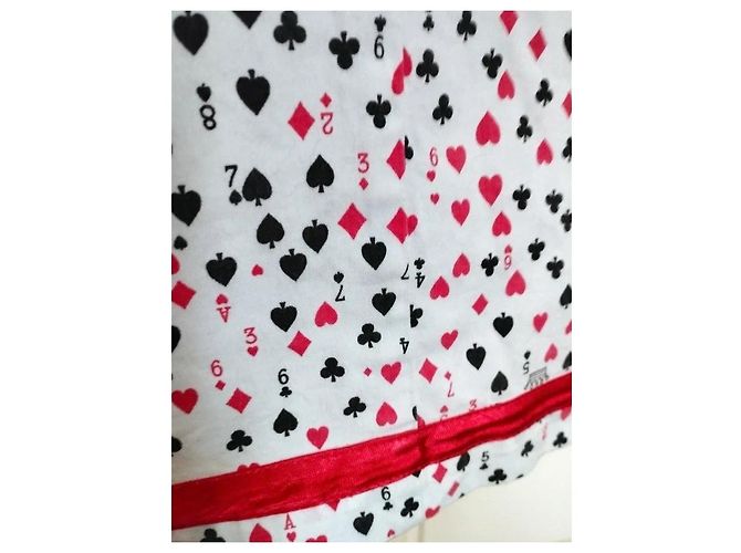 Moschino Abito Corto Preppy Cuori e Picche in Cotone Nero Bianco Rosso - vista 3