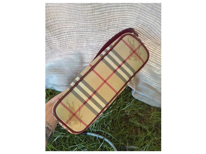 Borsa a tracolla Burberry Haymarket Check Marrone Beige - vista 4