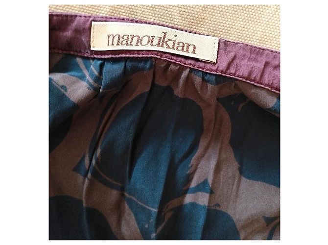 Alain Manoukian Manoukian Wildseiden-Kleid Baby Doll Braun Dunkelblau - Ansicht 5