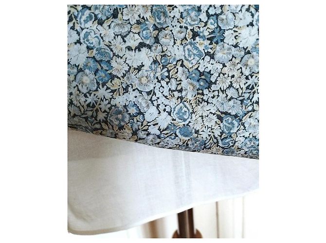 Cacharel Vestido Mini de Algodão Estampado Liberty Branco Azul - vista 11