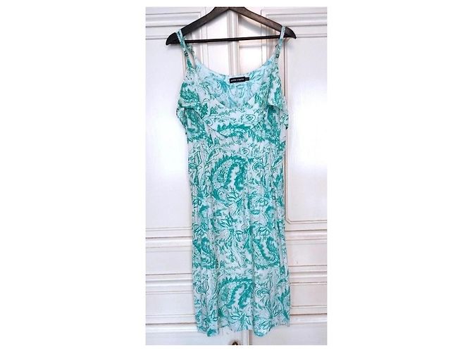 Antik Batik Light Fluide Kleid XL Weiß Grün - Ansicht 5