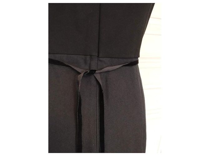 Vanessa Bruno Couture Schwarzes Abendkleid Seide Spitze Samt - Ansicht 15