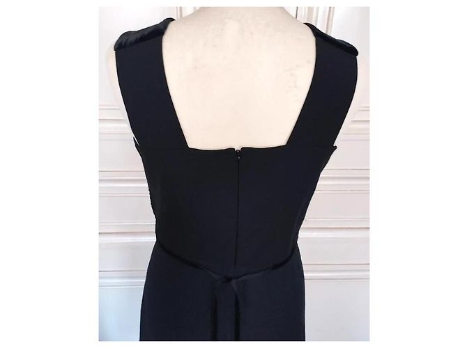 Vanessa Bruno Couture Schwarzes Abendkleid Seide Spitze Samt - Ansicht 5