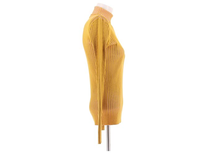 Autre Marque Cuello alto a rayas amarillo y rosa - vista 3